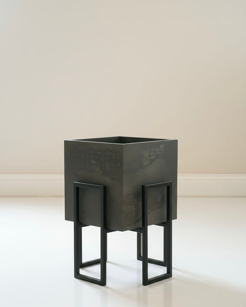 Black Stand Charcoal plant pot (2 sizes Available)