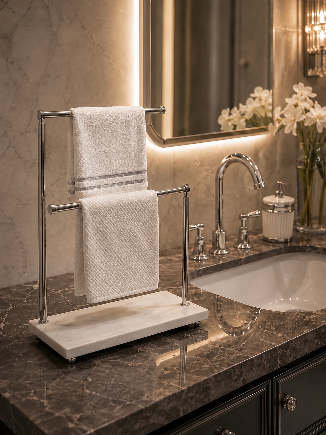 Vanity towel holder