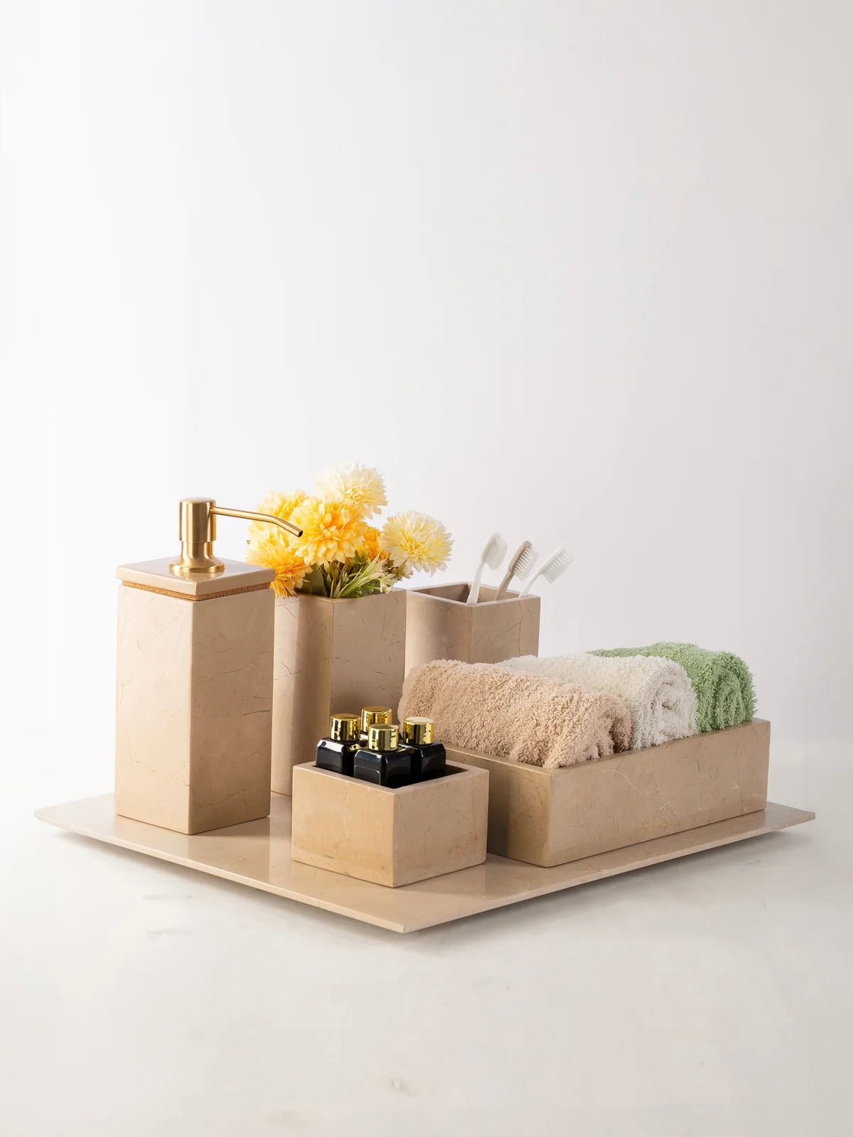 Beige marble set