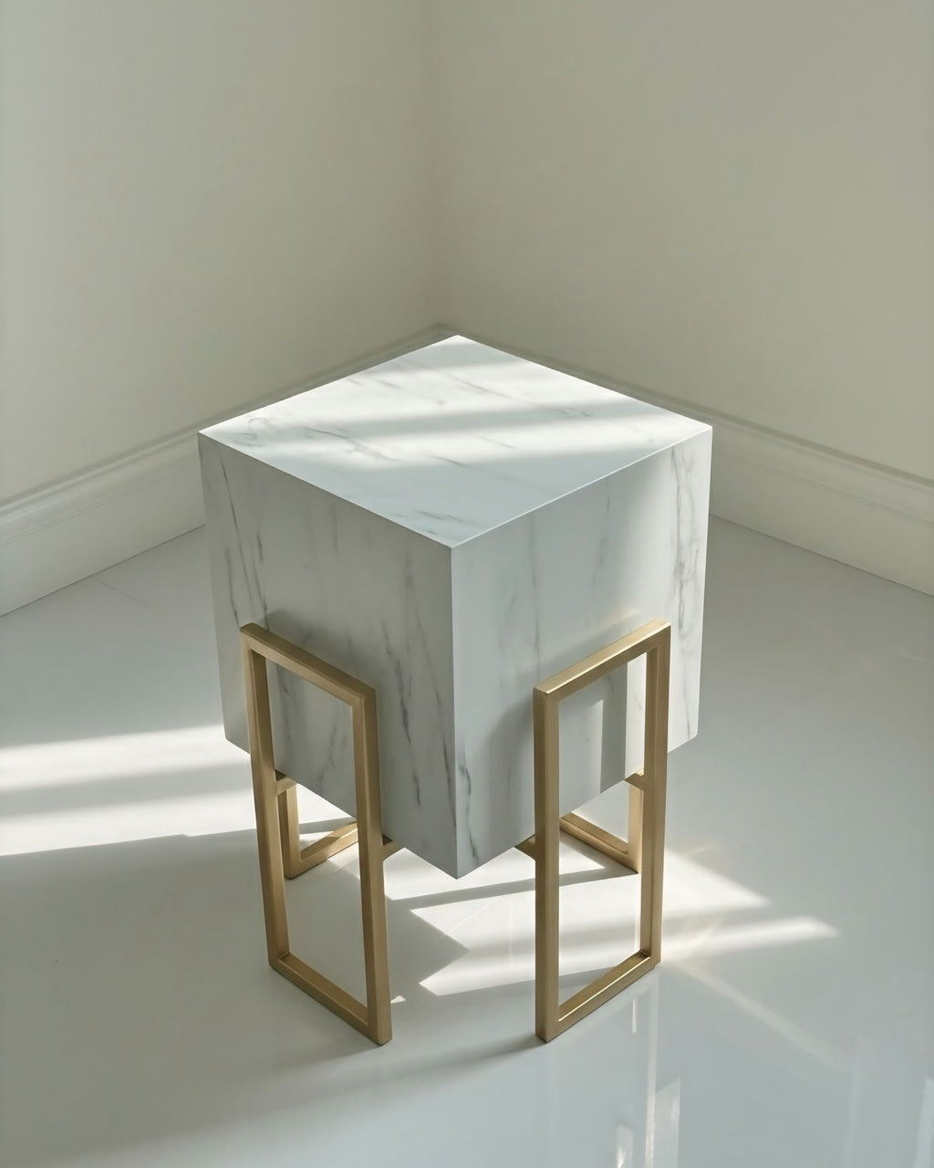 Gold Stand white plant pot (2 sizes Available)