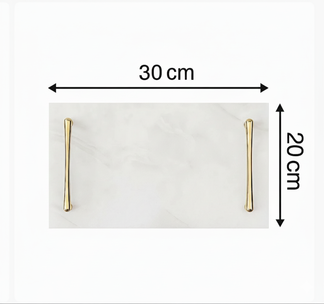 White tray gold handles (3 sizes available)
