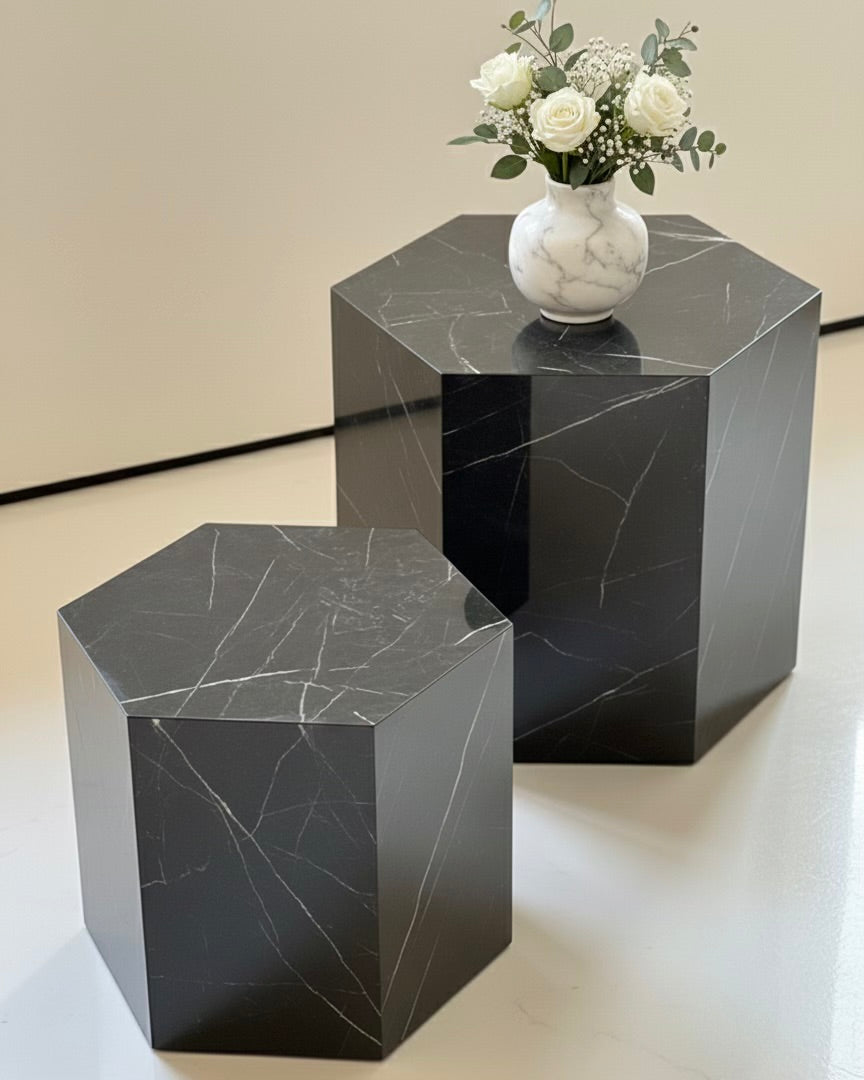 Black Marble Alike Table ( Available in 2 Sizes )