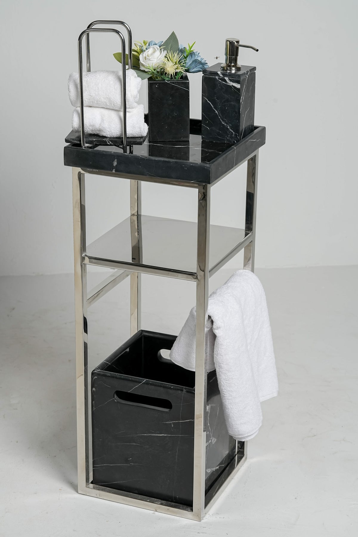 Grand Imperial Black Spanish Marble Bath Set