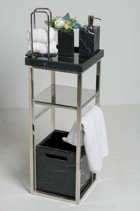 Grand Imperial Black Spanish Marble Bath Set