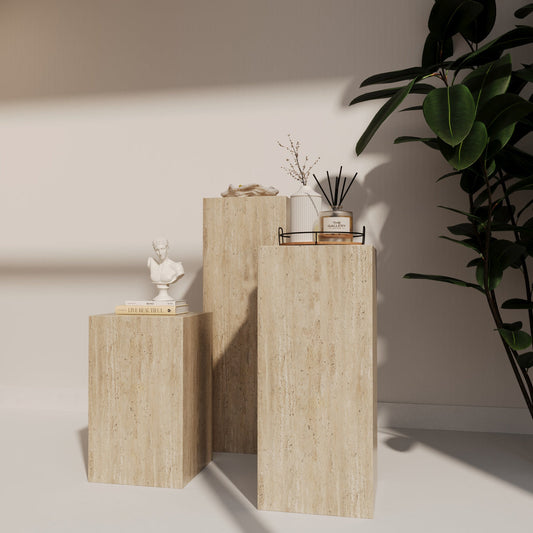 TRAVERTINE MARBLE PEDESTALS