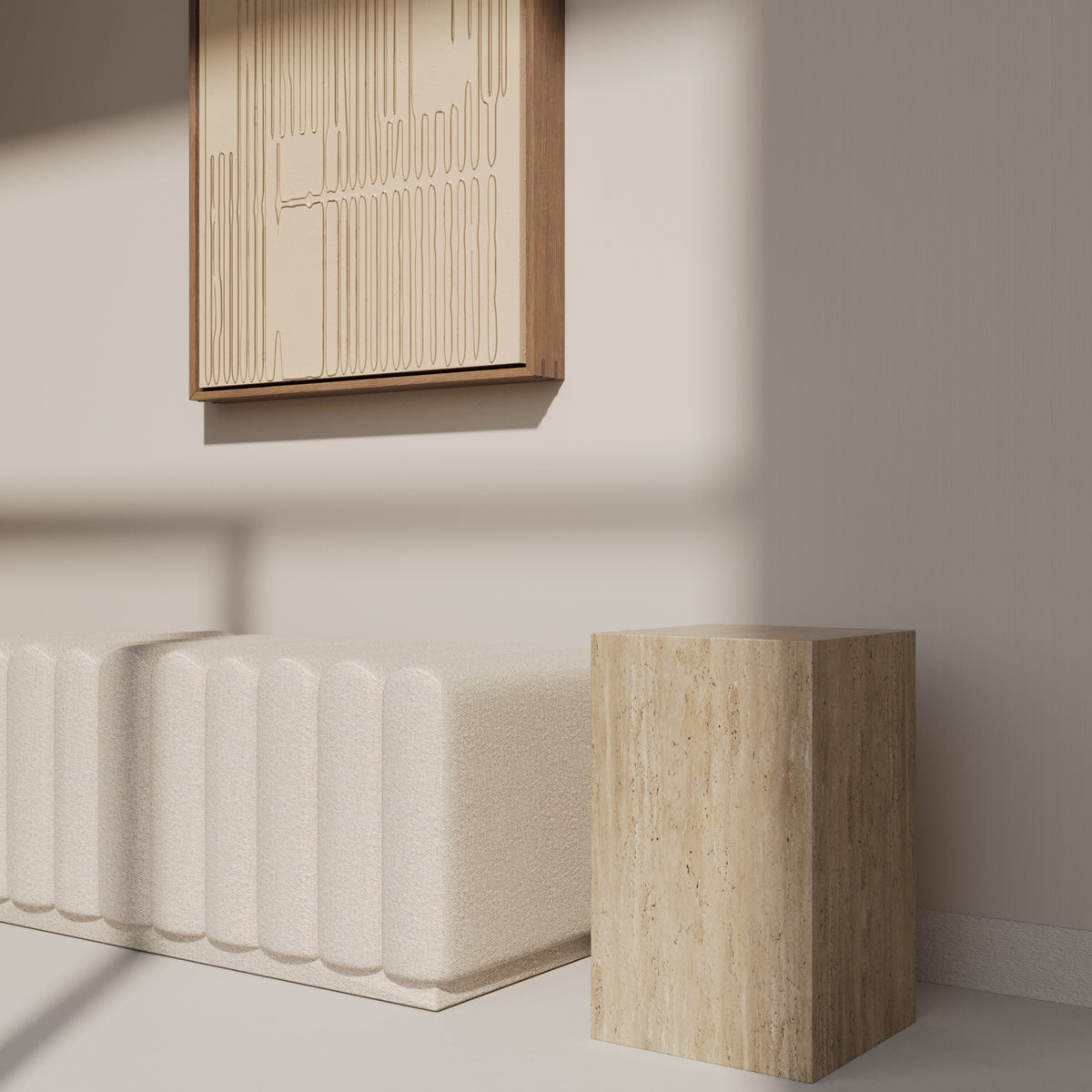 TRAVERTINE MARBLE PEDESTALS