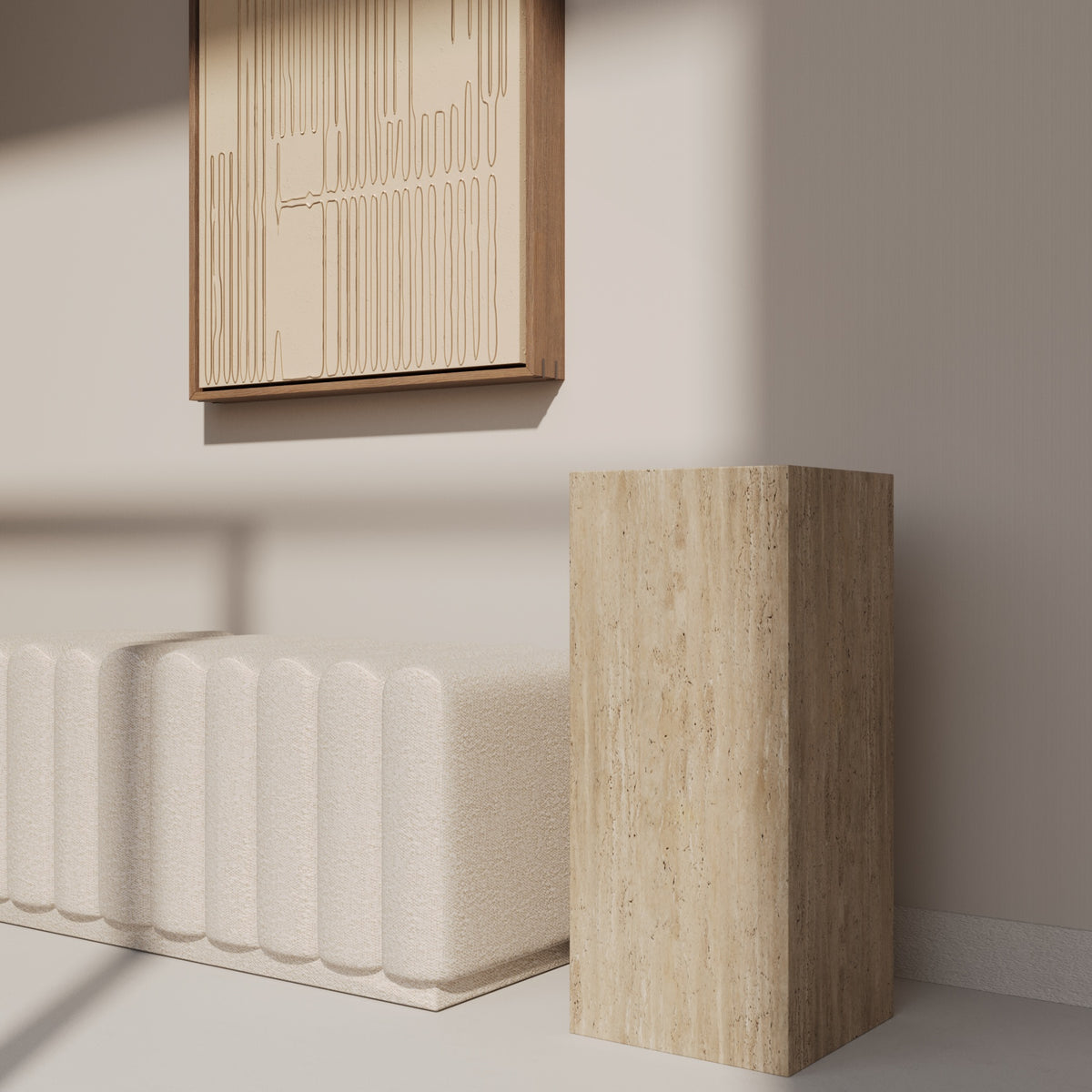 TRAVERTINE MARBLE PEDESTALS