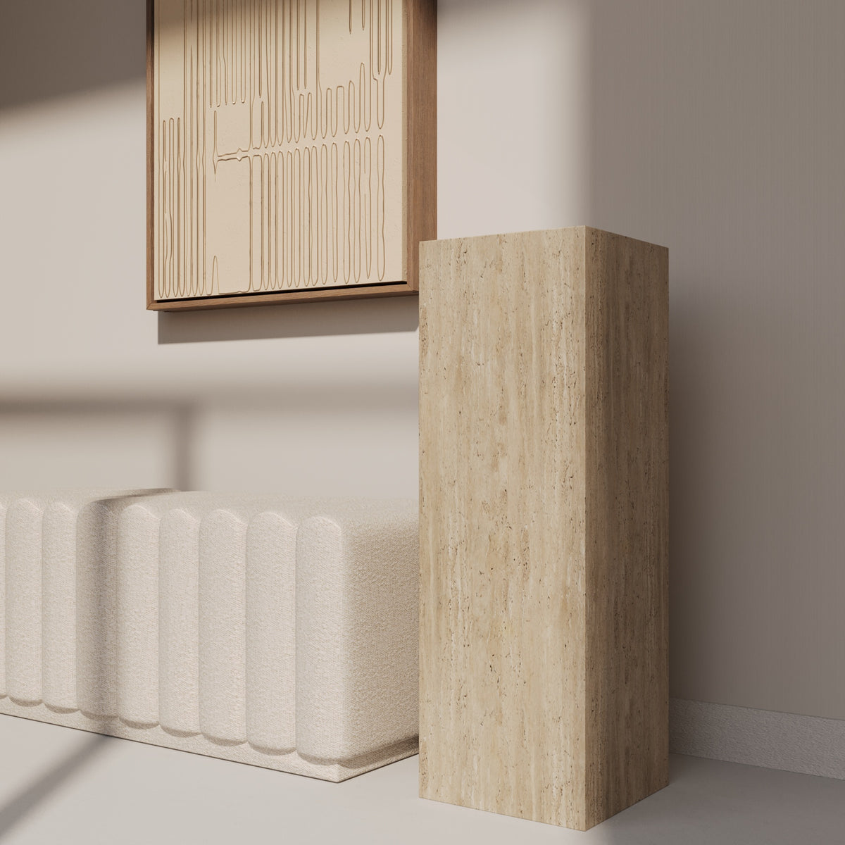 TRAVERTINE MARBLE PEDESTALS
