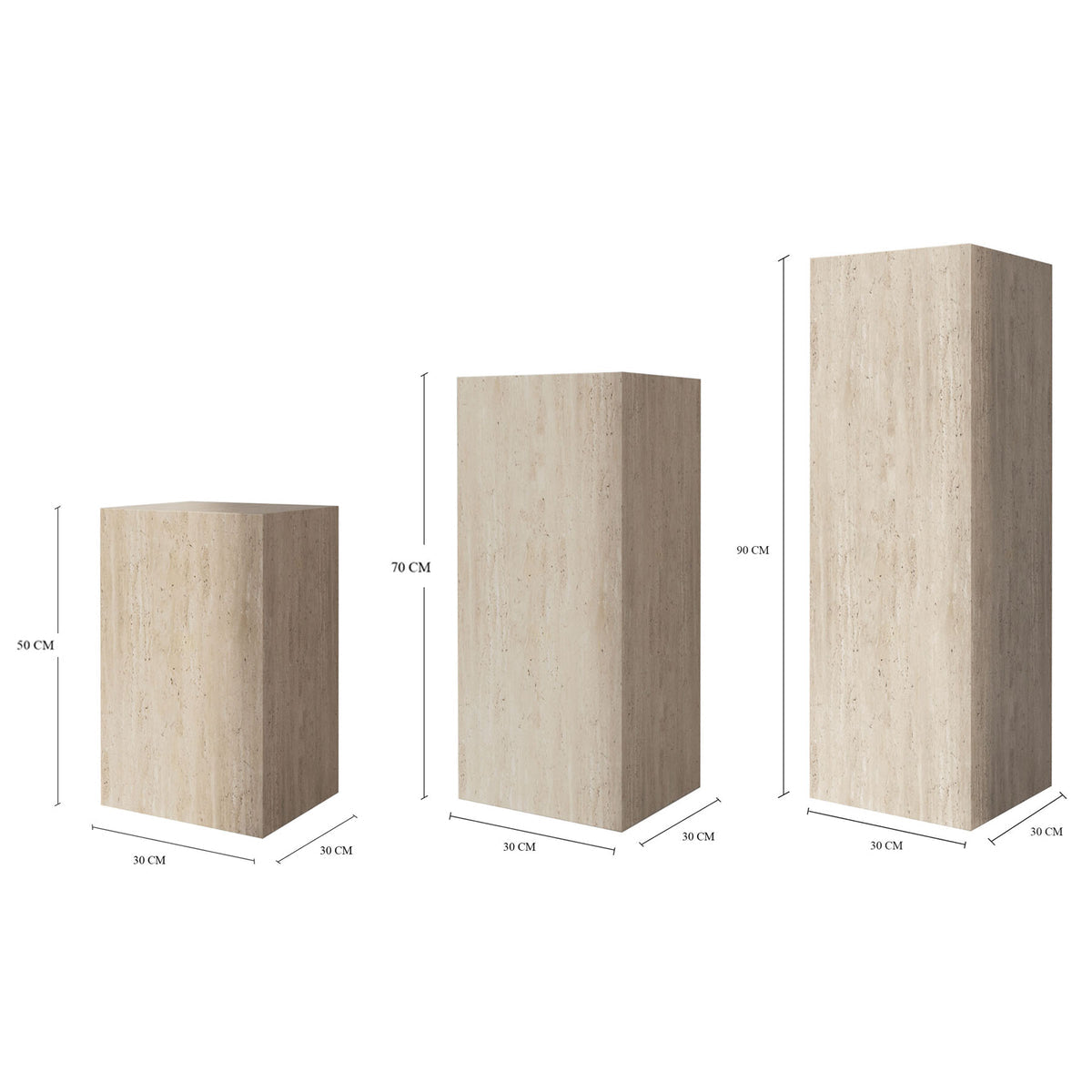 TRAVERTINE MARBLE PEDESTALS