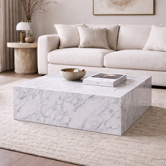 Carrara Rectangular Marble Coffee Table