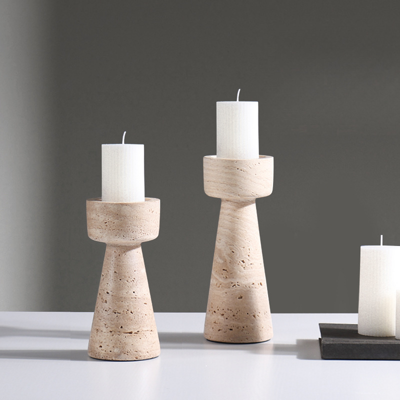 Travertine Candle Holder