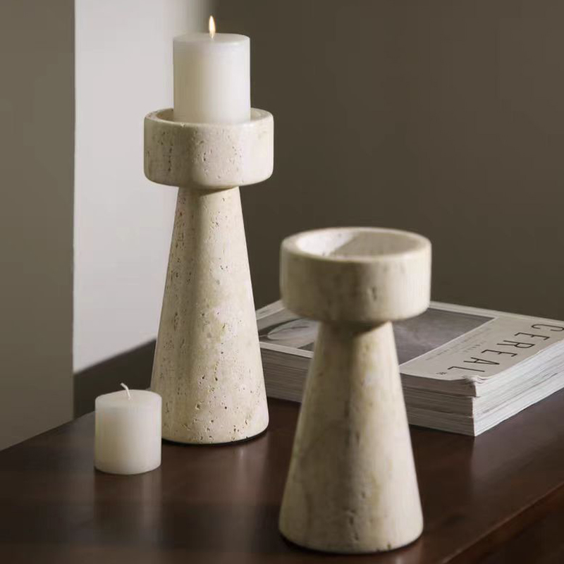 Travertine Candle Holder
