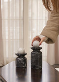 Black Marble Ball Holders Set