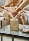 white squared tissue box