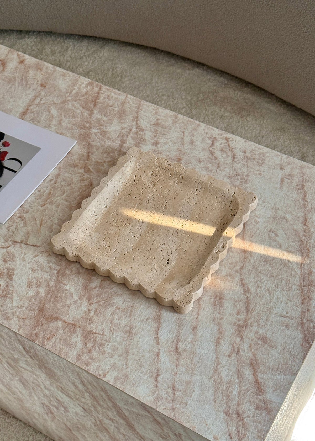 Petra travertine tray