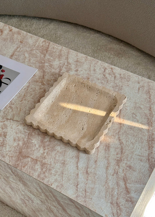 Petra travertine tray