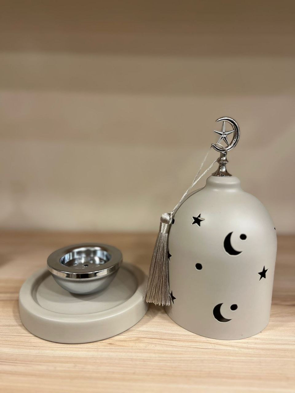 Ramadan Breezes" Premium Metal Incense Burner – Modern Islamic Decor