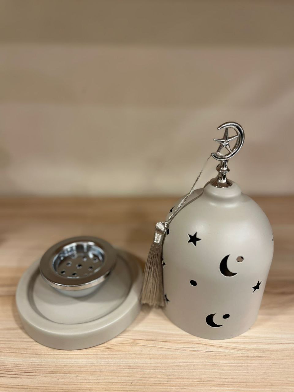 Ramadan Breezes" Premium Metal Incense Burner – Modern Islamic Decor