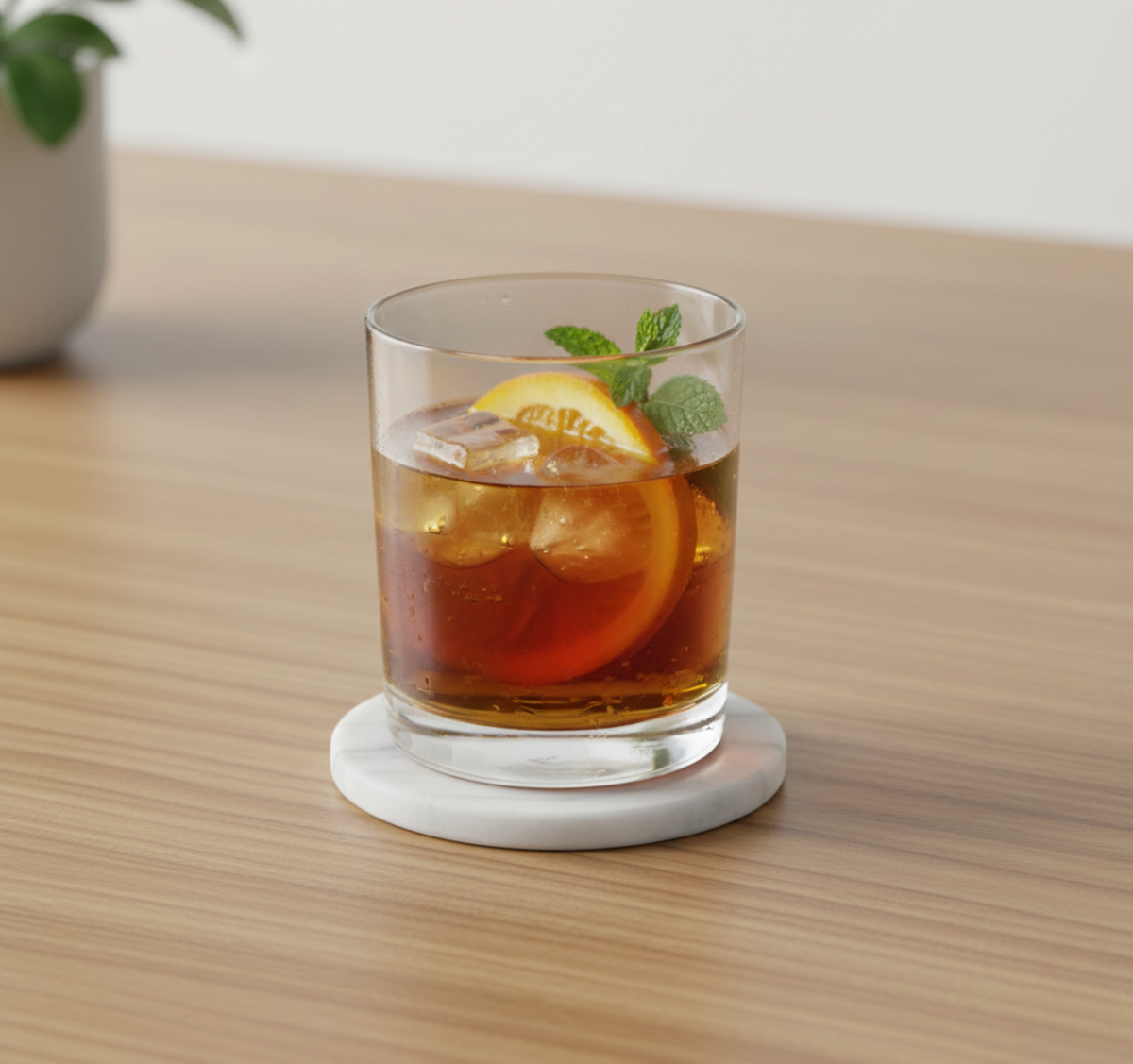 Carrara & Black Spanish Marble Coasters 4 pieces