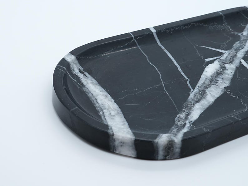 Black Spanish Marble Tray | The Epitome of Modern Luxury (Two Sizes )