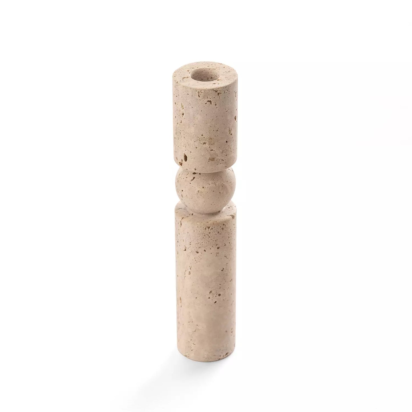 Travertine Stone Candle Holder – Organic Minimalist Elegance ( Set Of Two )