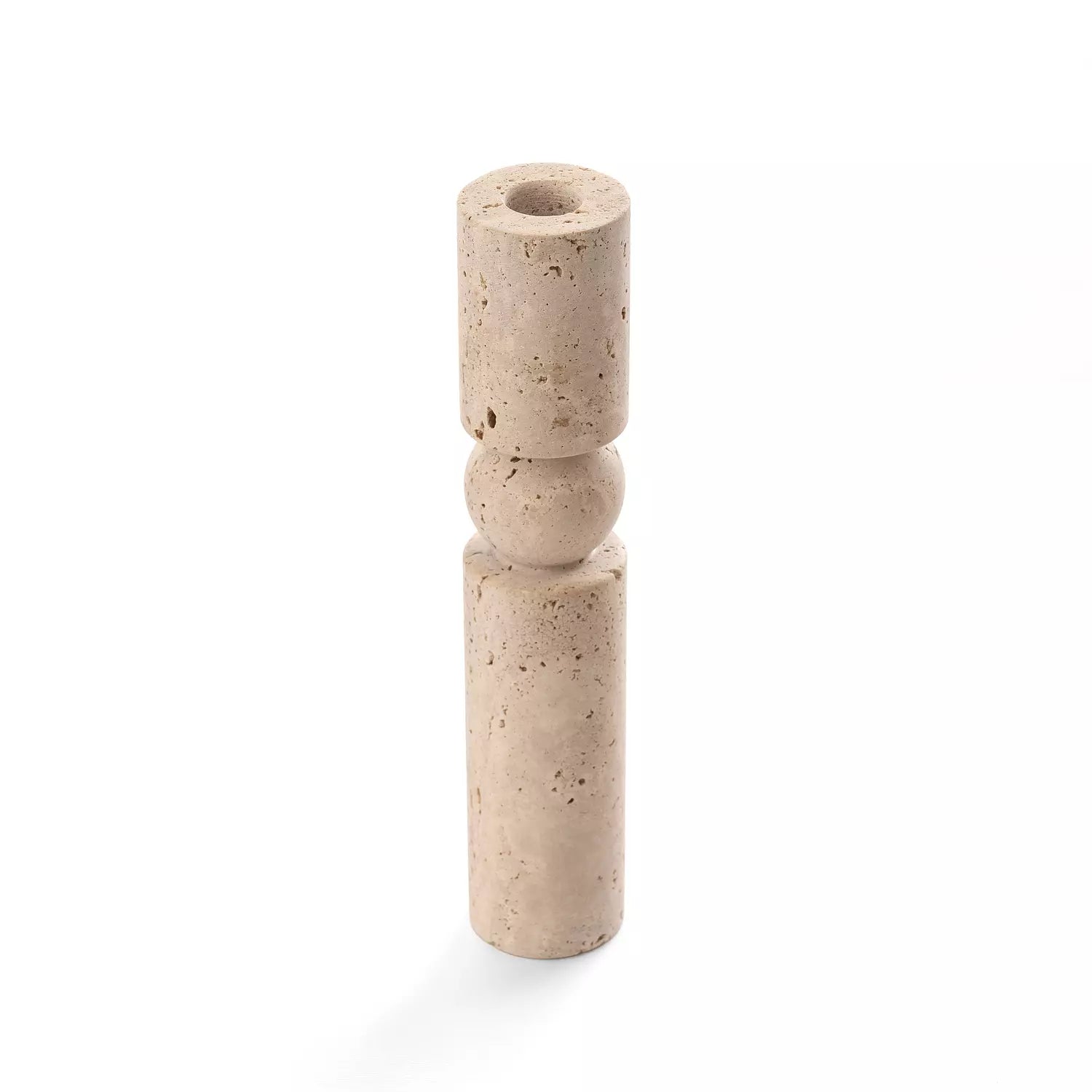 Travertine Stone Candle Holder – Organic Minimalist Elegance ( Set Of Two )