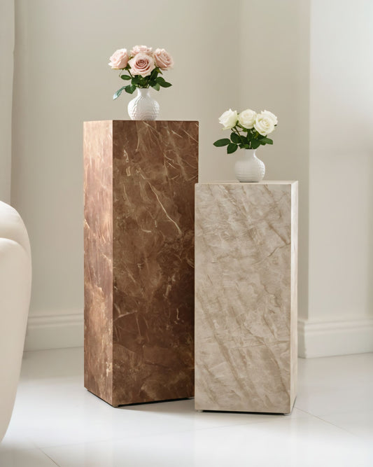 Terra Red Pedestal ( available 3 sizes) Marble-Like