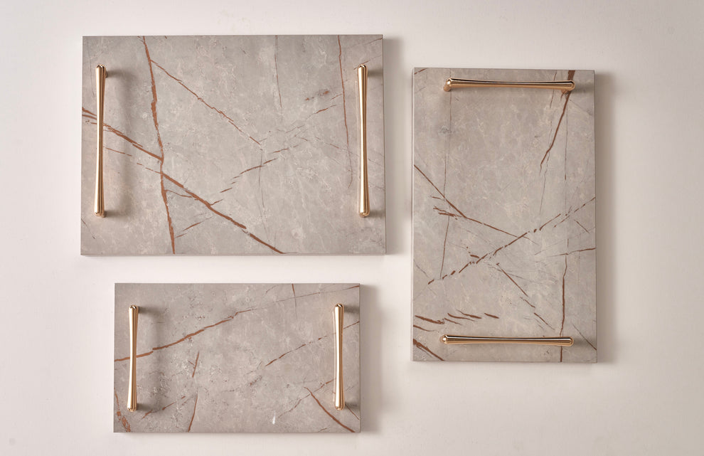 Alike Marble Elegance Serving Tray Set – 3 Pieces of Luxury Faux Marble