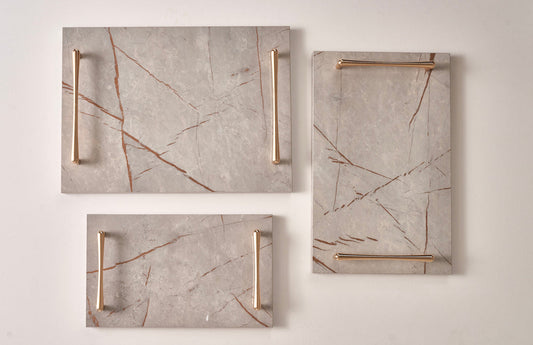 Alike Marble Elegance Serving Tray Set – 3 Pieces of Luxury Faux Marble