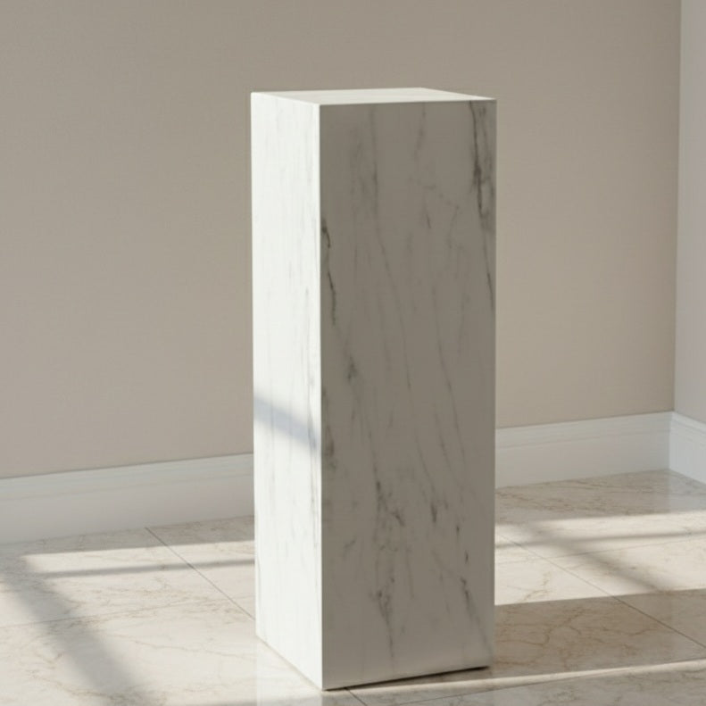 White Grey Pedestal ( available 3 sizes) Marble-Like