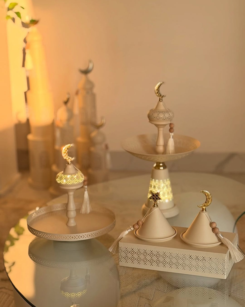 Ramadan Luxury Hospitality Set – Illuminated Serving Stands & Decor