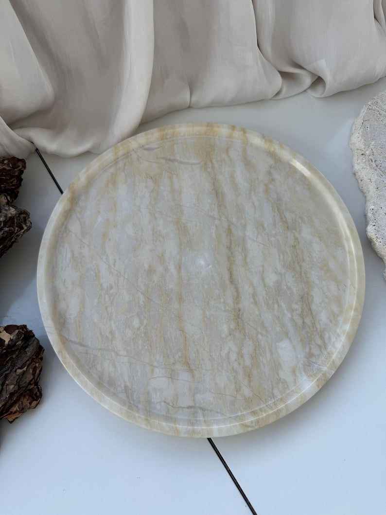 Luxury Breccia Daino Marble Decorative Tray(Two Sizes )
