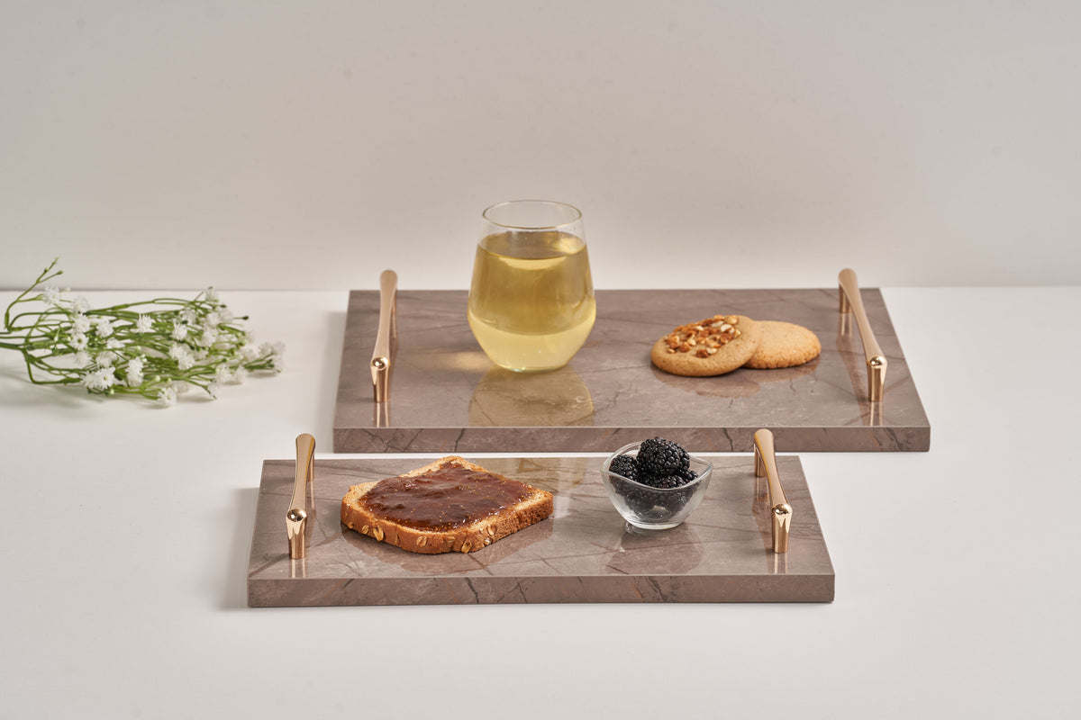 Alike Marble Elegance Serving Tray Set – 3 Pieces of Luxury Faux Marble
