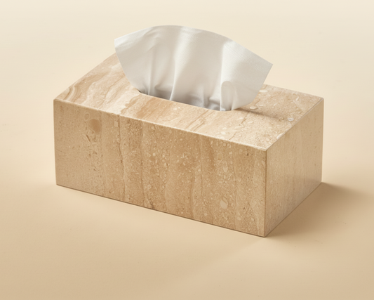 Beige Marble Tissue Box