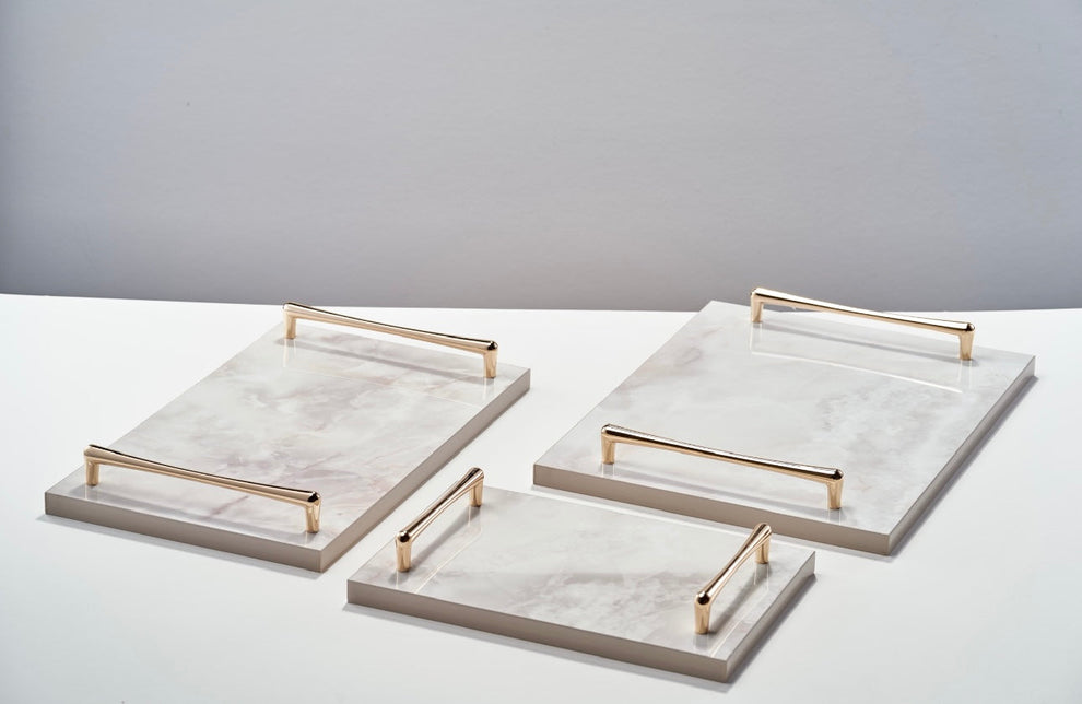 Alike Marble Elegance Serving Tray Set – 3 Pieces of Luxury Faux Marble