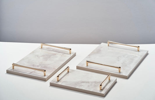 Alike Marble Elegance Serving Tray Set – 3 Pieces of Luxury Faux Marble