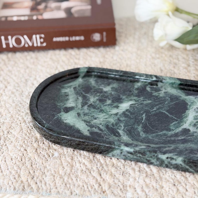 Emerald Green Marble Tray | Timeless Forest Elegance (Two Sizes )