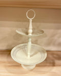 Elegant 2-Tier Metal Serving Stand – Ramadan Special Edition ✨🌙
