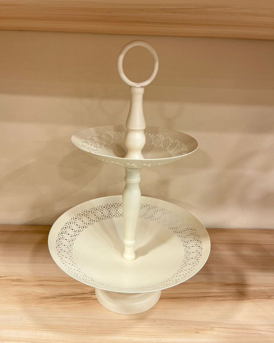 Elegant 2-Tier Metal Serving Stand – Ramadan Special Edition ✨🌙