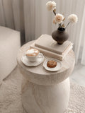 Travertine Marble Table ( H 45 * D 35 )