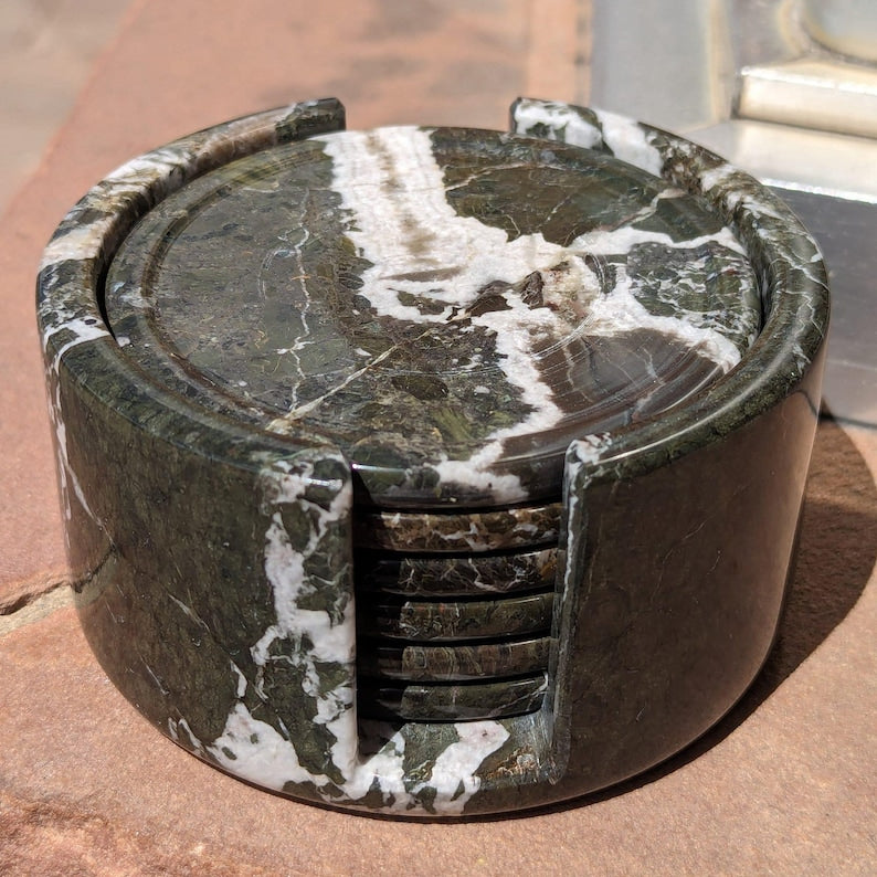 Black Zebra Onyx Stone  Marble Coaster