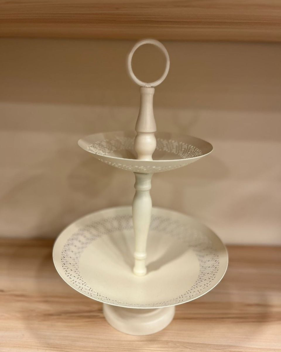 Elegant 2-Tier Metal Serving Stand – Ramadan Special Edition ✨🌙