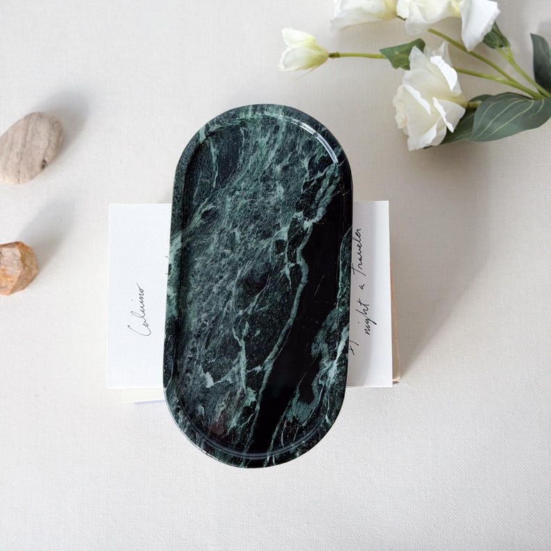 Emerald Green Marble Tray | Timeless Forest Elegance (Two Sizes )