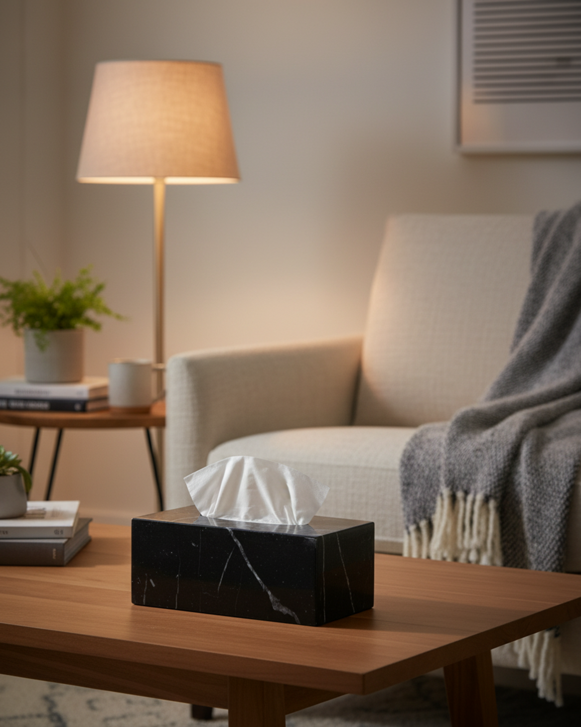 Black Marble Tissue Box