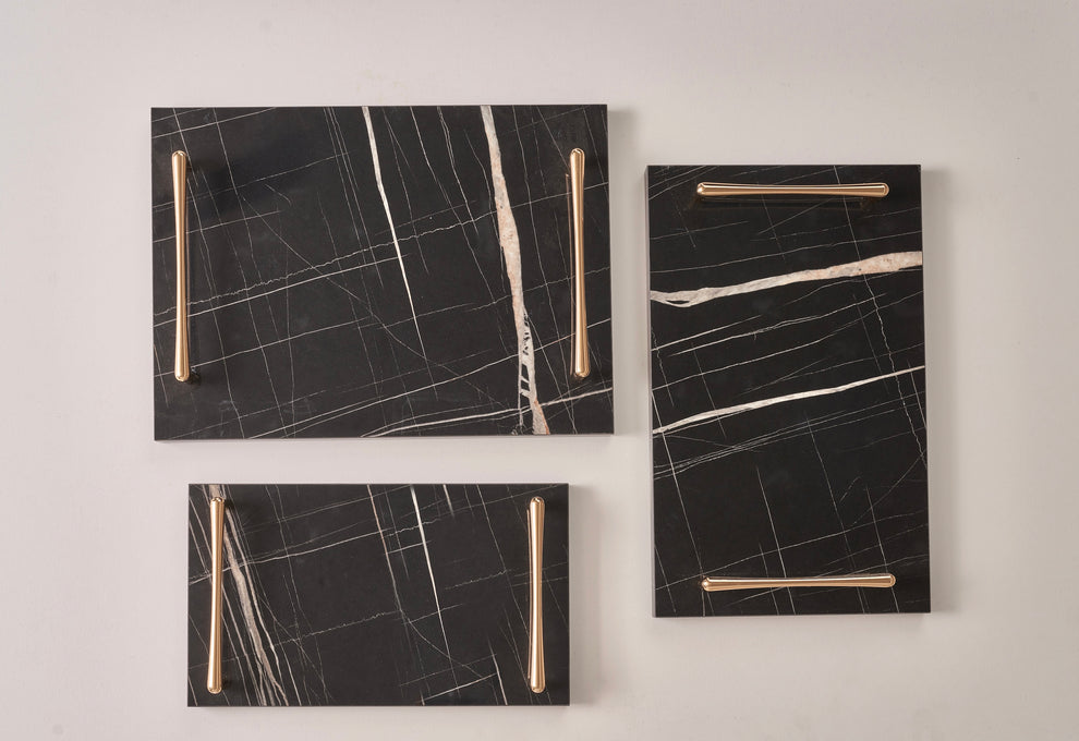 Alike Marble Elegance Serving Tray Set – 3 Pieces of Luxury Faux Marble