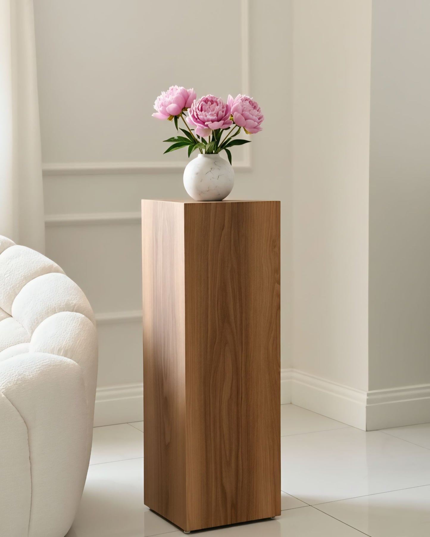 Wooden Matt Pedestal ( available 3 sizes) Marble-Like