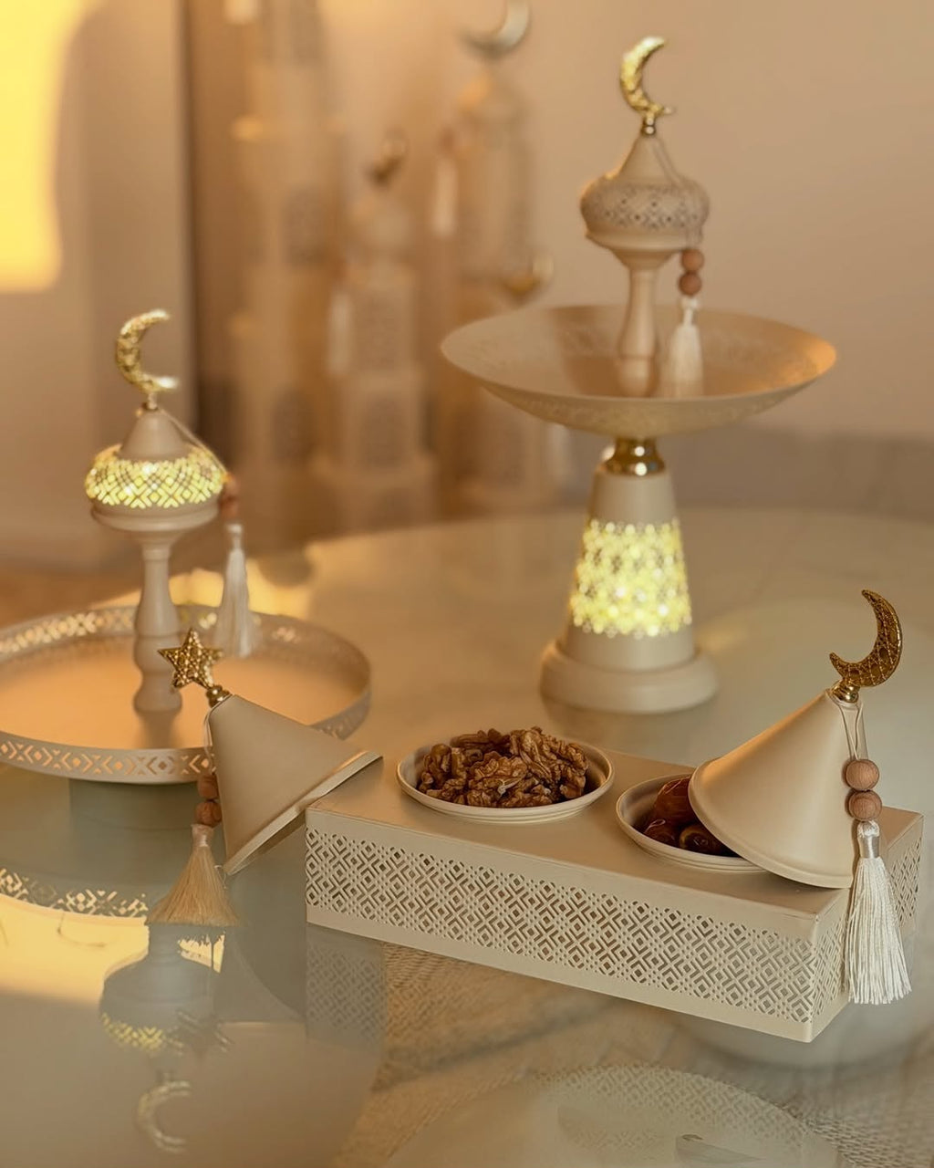 Ramadan Luxury Hospitality Set – Illuminated Serving Stands & Decor