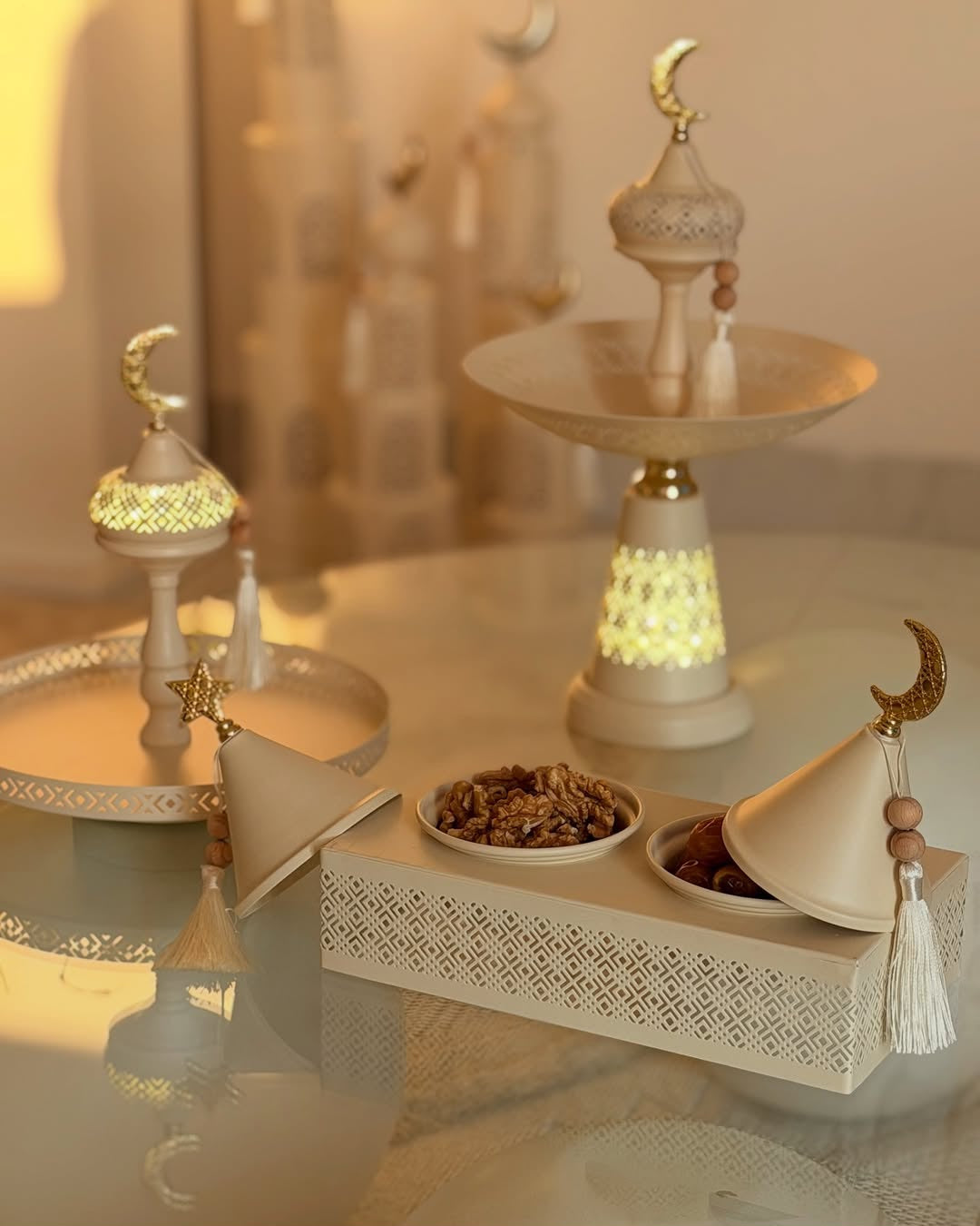 Ramadan Luxury Hospitality Set – Illuminated Serving Stands & Decor