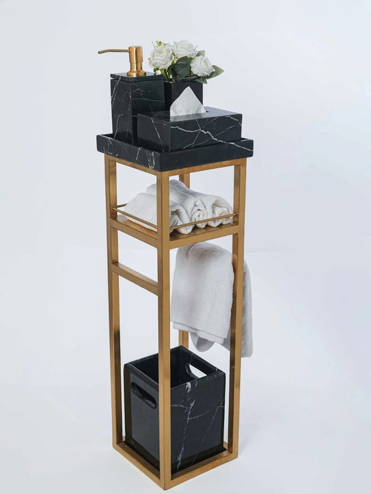 Mini Imperial Marble Bath Set (Black Spanish)