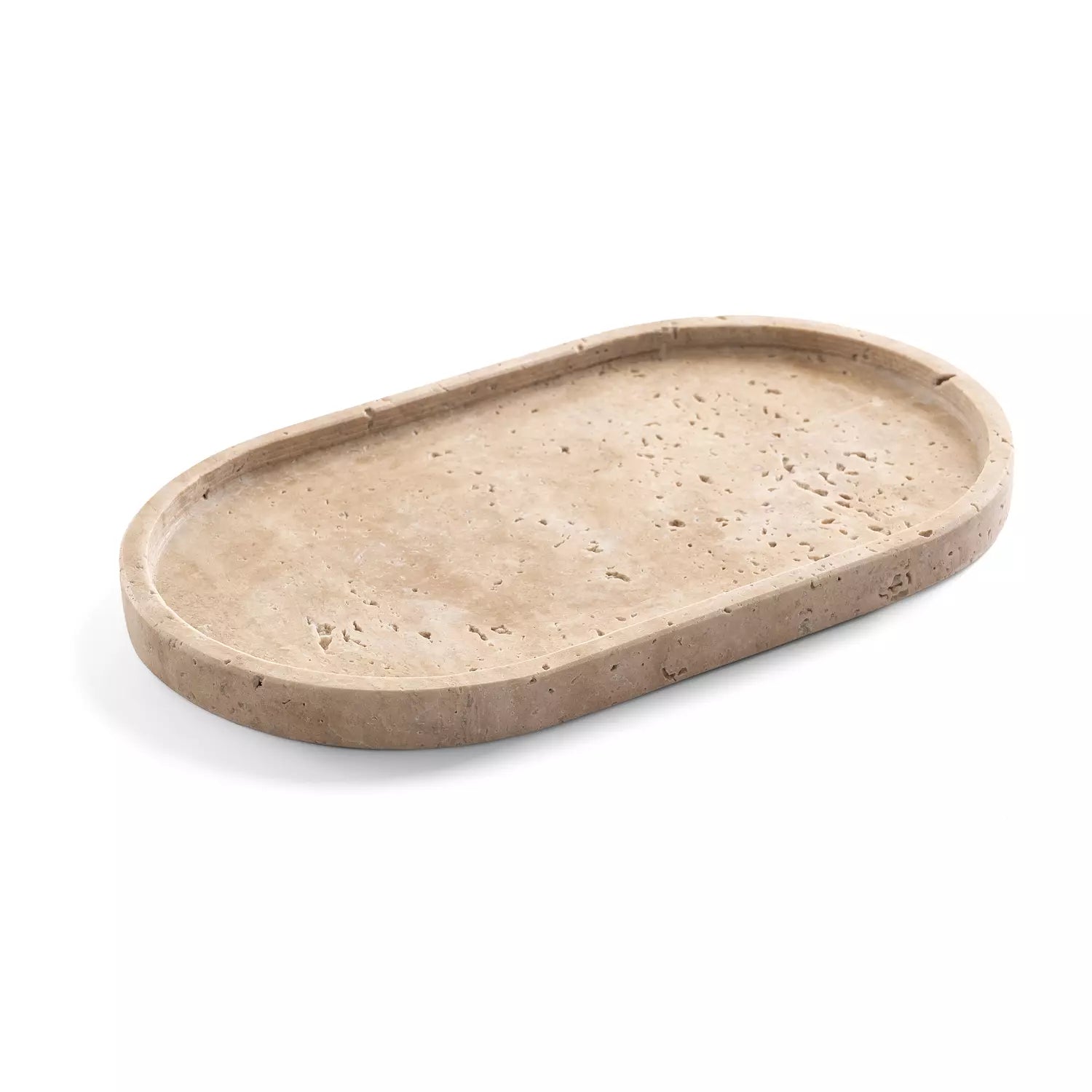 Travertine Minimalist Tray | Earthy Organic Luxury (Two Sizes )